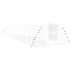 Helloshop26 - Serre tente abri plante fleur légumes avec cadre en acier 48 m² 16 x 3 x 2 m blanc 02_0044597 - 3000220228083_0