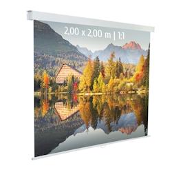 KIMEX Ecran de projection manuel 2,00 x 2,00m - Format 1:1 - 3700685408685_0