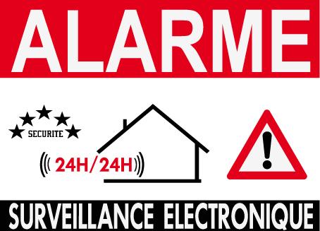 Panneau de dissuasion - Alarme surveillance électronique - PVC 3mm - 300x200mm - Utilisation intérieur/extérieur_0