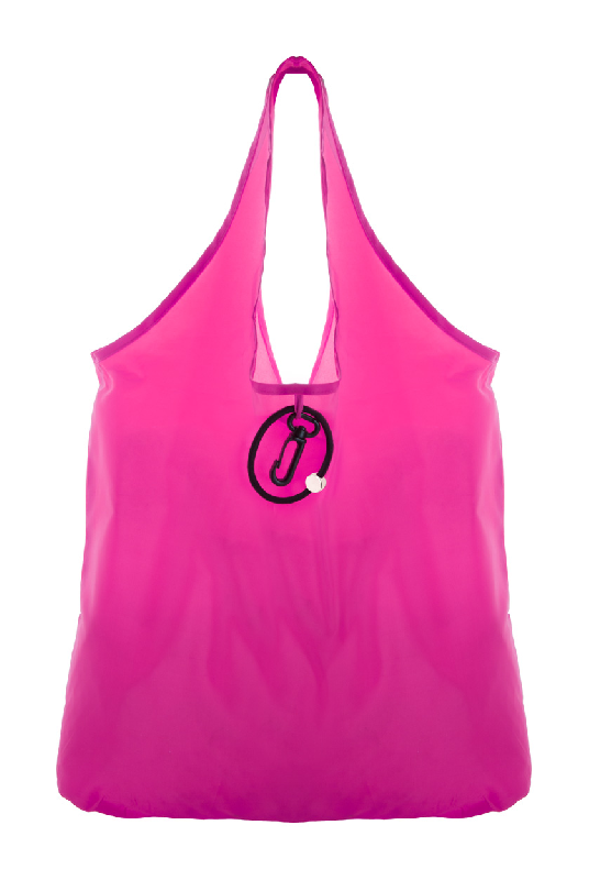 Sac shopping pliable - Polyester 190T avec mousqueton plastique - Couleur fuchsia_0