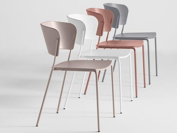 Lot de 4 chaises polyvalentes Arc Color assise et dossier MDF laqué et pieds laqué_0