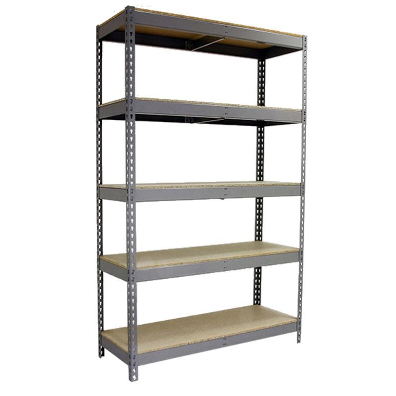 SimonRack Rayonnage industriel, 2000x1800x600 mm, 400 kg au point de flexion, 5 étagères bois, Gris/Bois- Ecoforte - gris métal 8435104977705_0