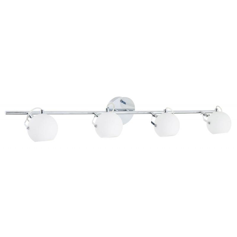 Spot mural LED 4 têtes - 93 cm - Blanc & Chrome - Paris Prix_0
