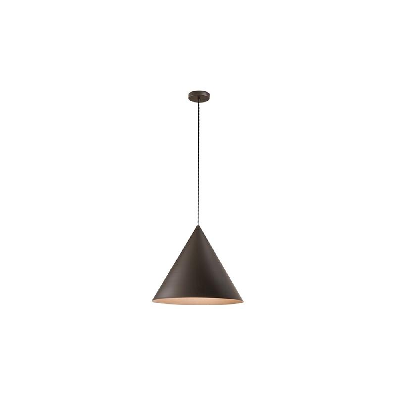 Suspension en métal thermolaqué et aluminium, série 10S48408, coloris gris métallisé et marron, douille E27 - Perenz - multicolore 8408 GR_0
