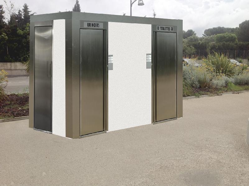 Toilette automatique - réf. 2052 - cabine PMR, 2 urinoirs et local technique_0