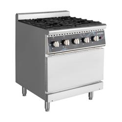 Vaiotec Cuisinière à gaz EASYLINE - 4 brûleurs 28,8 kW - avec four à gaz, 700 x 700 mm - argenté Acier inoxydable 18/10 11505_0