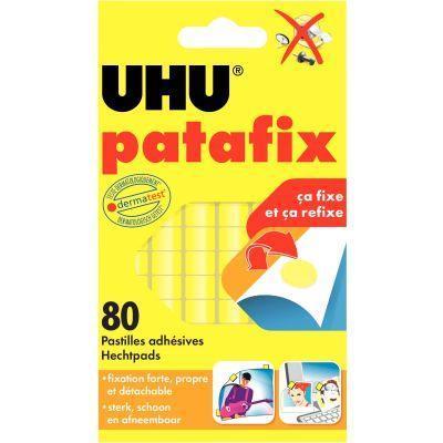 Blister de 80 pastilles adhésives PATAFIX jaune - réutilisables - pour objets légers - UHU 50140_0