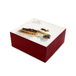 Boîte pâtissière décor Pause Gourmande 280x280x80mm x 25 JORIDEAL - 3519400592888_0