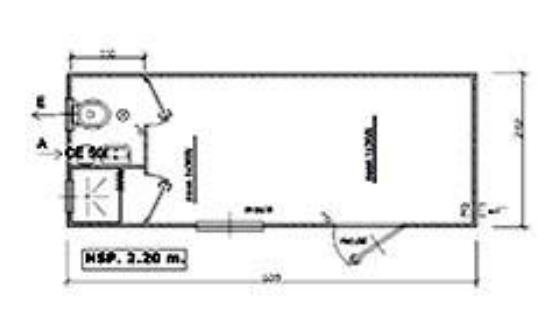 Bungalow de chantier 6m + sd1 / sanitaire / bureau / aménagé_0