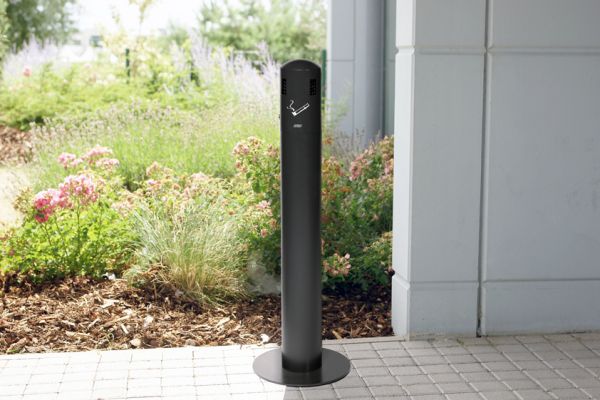 Cendrier sur pied dôme XL 12L en acier - Résistant aux intempéries - Anthracite_0