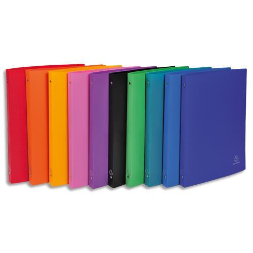 CLASSEUR 4 ANNEAUX EXACOMPTA OPAK - DOS 20 MM - POLYPROPYLENE 5/10E - COLORIS ASSORTIS - LOT DE 20