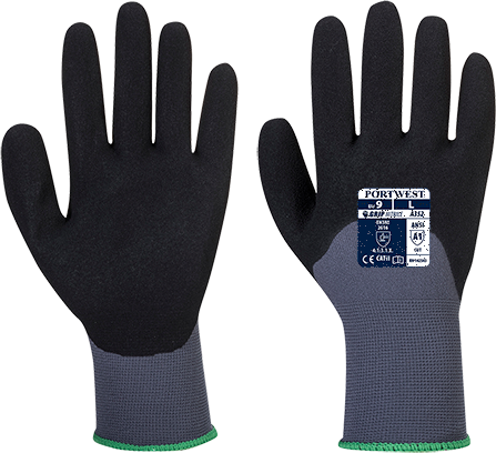 Gant Dermiflex Ultra gris noir A352 - Certifié CE, enduction nitrile, tricot jauge 15_0