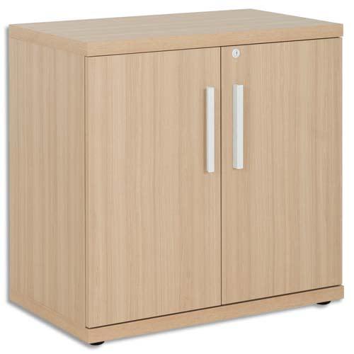 Gautier office rangement bas brabant chêne blanc, 2 portes, 1 étagère amovible - dim : l80 x h78 x p45 cm_0