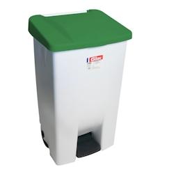 GILAC Poubelle à pédale économique 60 L, 80 L, 120 L - avec roues - 5 couleurs - 80 L - Vert G618111 - vert 3573678699519_0
