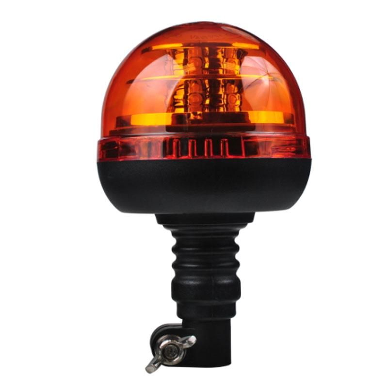 Gyrophare led 12v-24v dc ip56 orange avec base din flexible m-tech_0