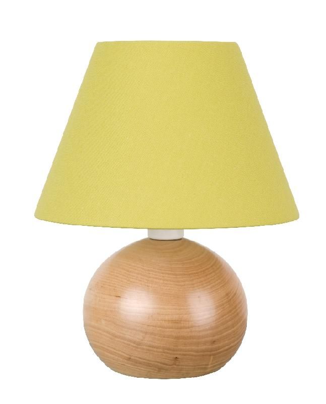 LAMPE BOULE BOIS TEINTÉ NATUREL ABAT JOUR ABSINTHE_0