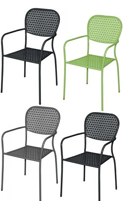 LOT DE 4 FAUTEUILS AVEC ACCOUDOIRS EN ACIER_0