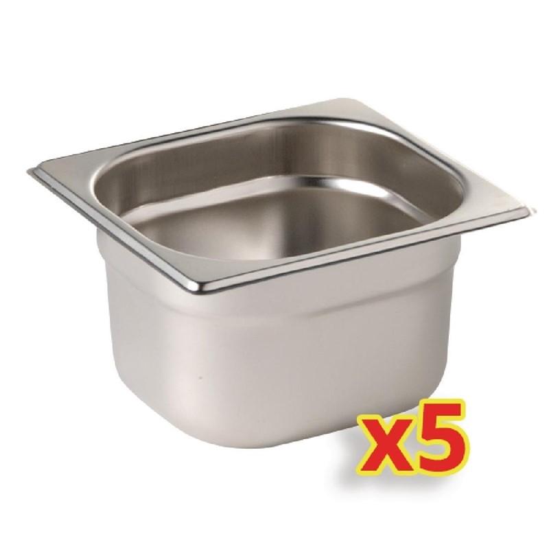 Lot de 5 bacs gn 1/6 profondeur 150mm - S411_0