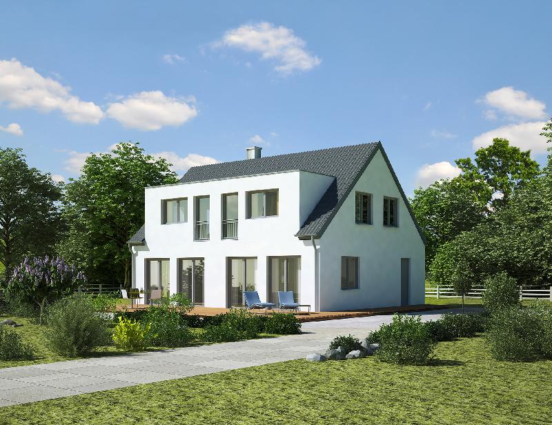 Maison jumelée Alsace Construction - 3 chambres - 99m² - Construction traditionnelle en briques RT 2012_0