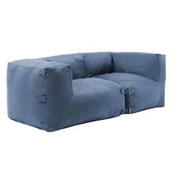 Oviala Business Salon de jardin modulable avec 2 fauteuils d'angle bleu pacific - bleu polyester 114388_0