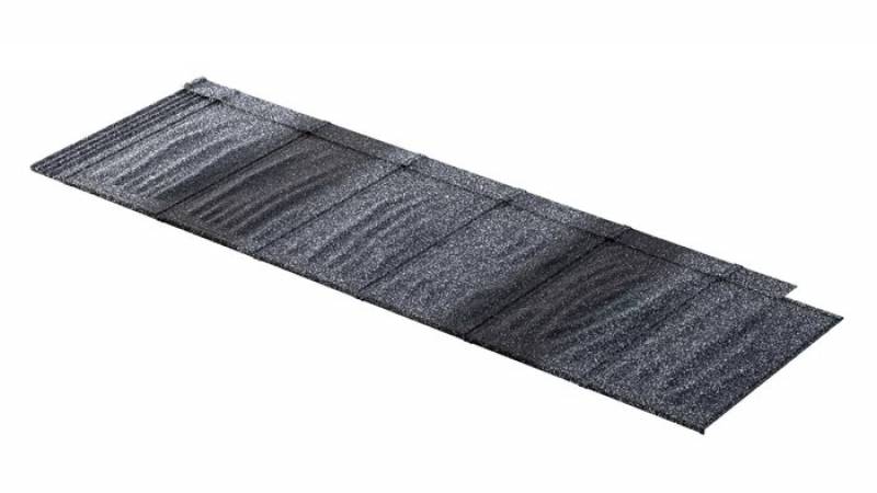 Panneaux avec un aspect de tavaillons métalliques pour toiture légère - METROTILE® interlock iSHAKE_0