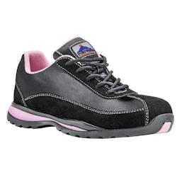 Portwest - Baskets de sécurité pour femmes S1P HRO Noir/Rose Taille 39 - Semelle EVA/caoutchouc, coquille acier_0