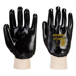 Portwest - Gants de protection contre les liquides en PVC avec poignet tricot Noir Taille 9 - 5036146008025_0