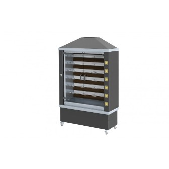 Rôtissoire professionnelle à poulets gaz 6 broches - Prestige PZ28C - capacité 36 poulets_0