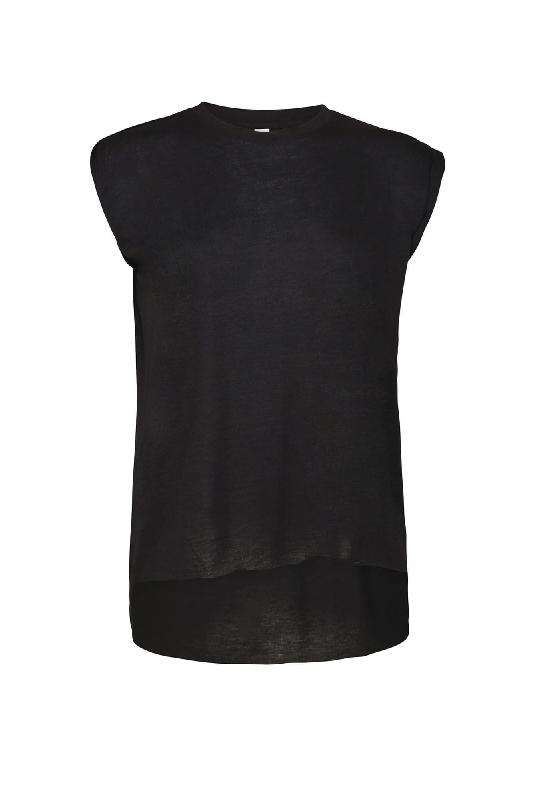 T-shirt Flowy à manches roulottées Bella + Canvas - Réf: BE8804 - Polyester/Viscose - Plusieurs tailles et couleurs_0