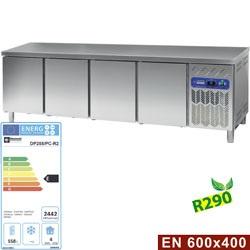 Table frigorifique ventilée 4 portes EN 600x400 (760L) - DP255/PC-R2 - écoresponsable avec réfrigérant R290_0