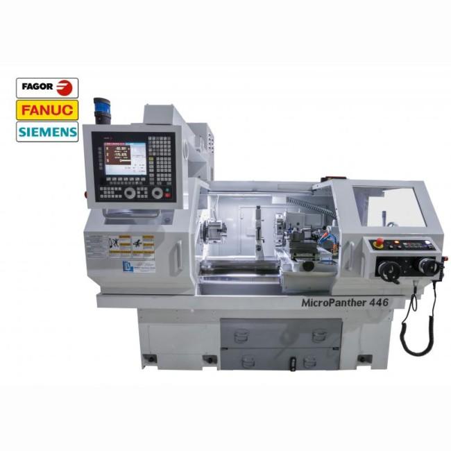 Tour à commande numérique à banc plat MICROCUT - Micropanther 446 - Distance entre pointes 850 mm - Alesage de broche 52 mm_0