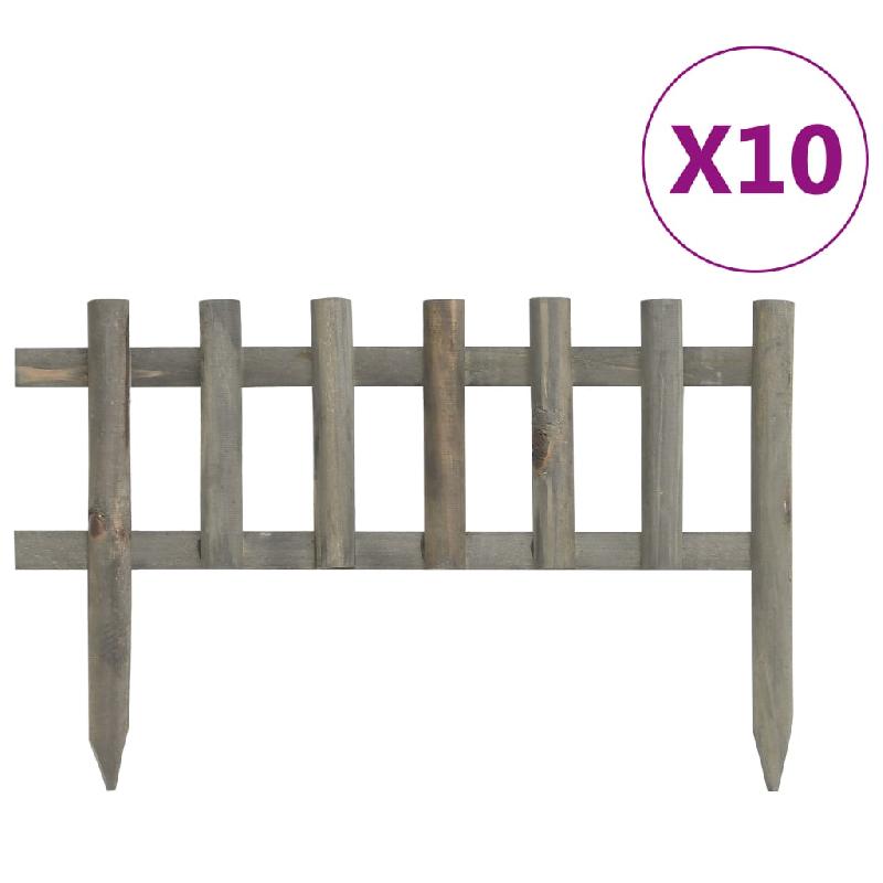 Vidaxl bordure de jardin 10 pcs bois de sapin 4,4 m 314845_0