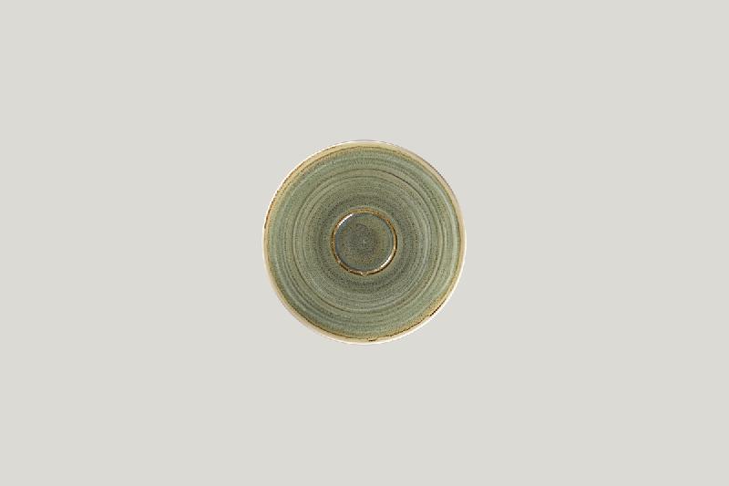 SOUS TASSE À CAFÉ ROND VERT PORCELAINE Ø 15 CM RAKSTONE SPOT