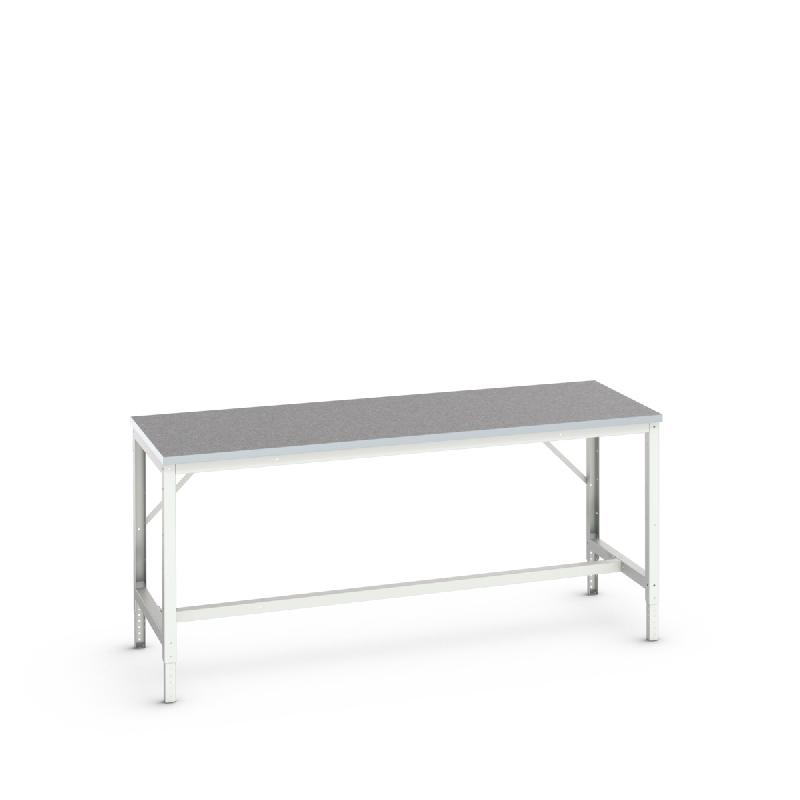 Établi Verso avec ossature - hauteur réglable - plateau lino 2000x800x780-930 mm - RAL 7035_0