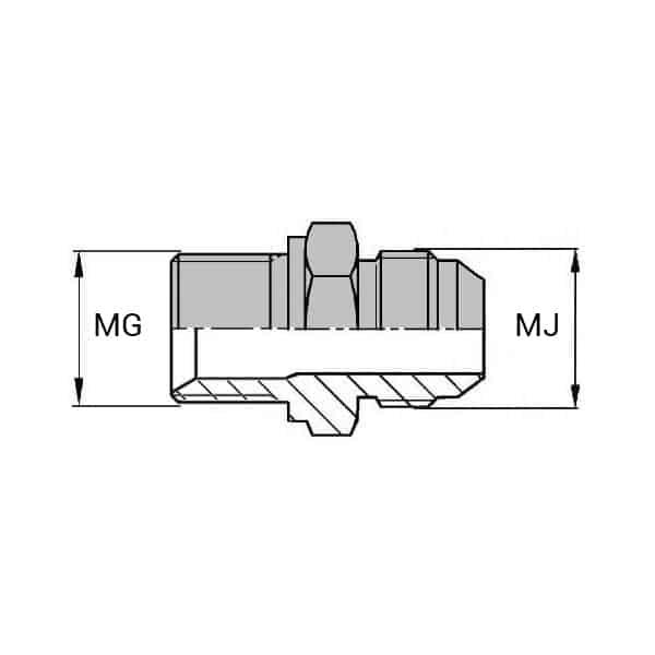 Adaptateurs - Droit mâle JIC - X mâle BSP cône 60° pour bague BS - 1/2' , 12.7 , 3/8' , 16.66_0