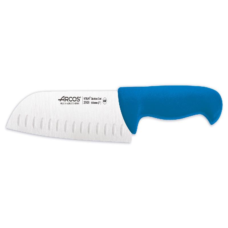 Arcos Série 2900 - Couteau Santoku Couteau Asiatique - Lame Nitrum Acier inoxydable 180 mm - Poignée Polypropylène Bleu - bleu inox 290623_0