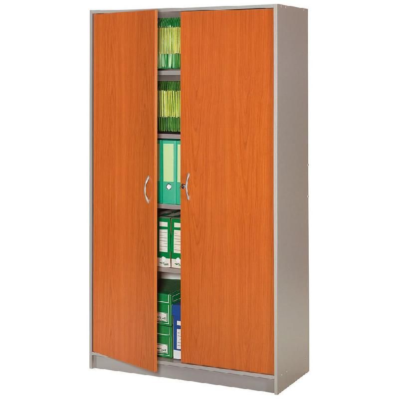 ARMOIRE À PORTES BATTANTES OFFICIO H. 185 X L. 104 CM CORPS ALUMIMINIUM PORTES MERISIER