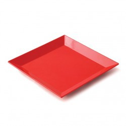 ASSIETTE CARREE 19 CM MELAMINE ROUGE