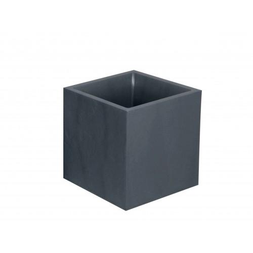 BAC À FLEUR CARRÉ VOLCANIA - DOUBLE PAROI - 57 LITRES - GRIS ANTHRACITE EDA PLASTIQUES