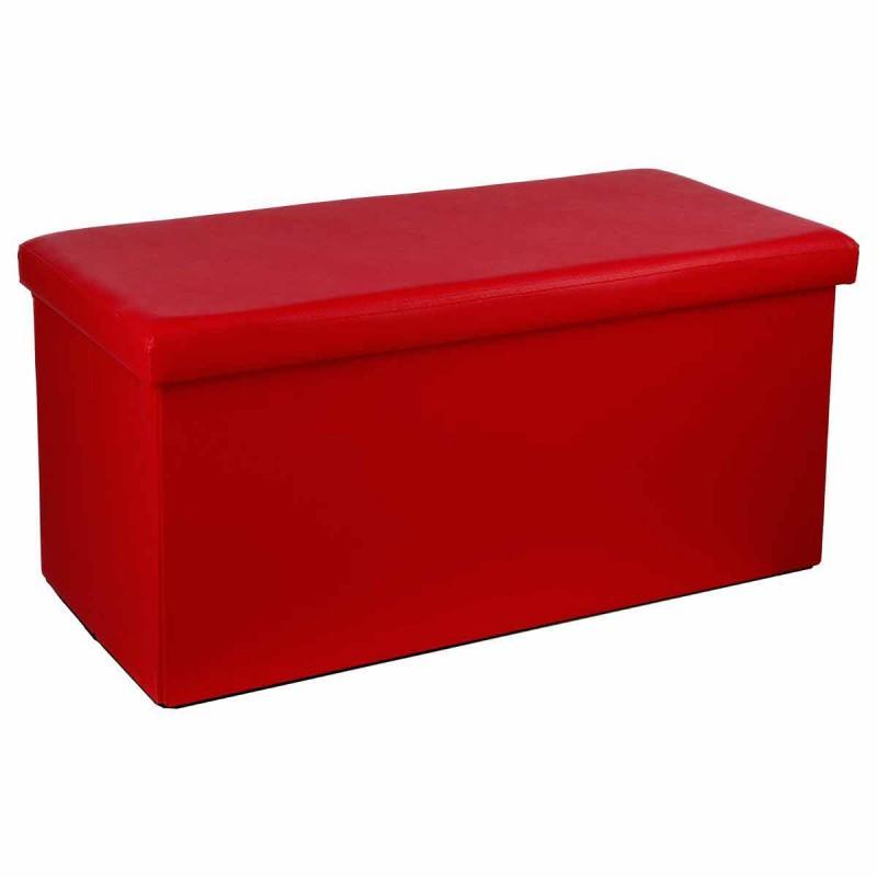 Banquette pliable double 76 cm rouge avec coffre - Paris Prix_0