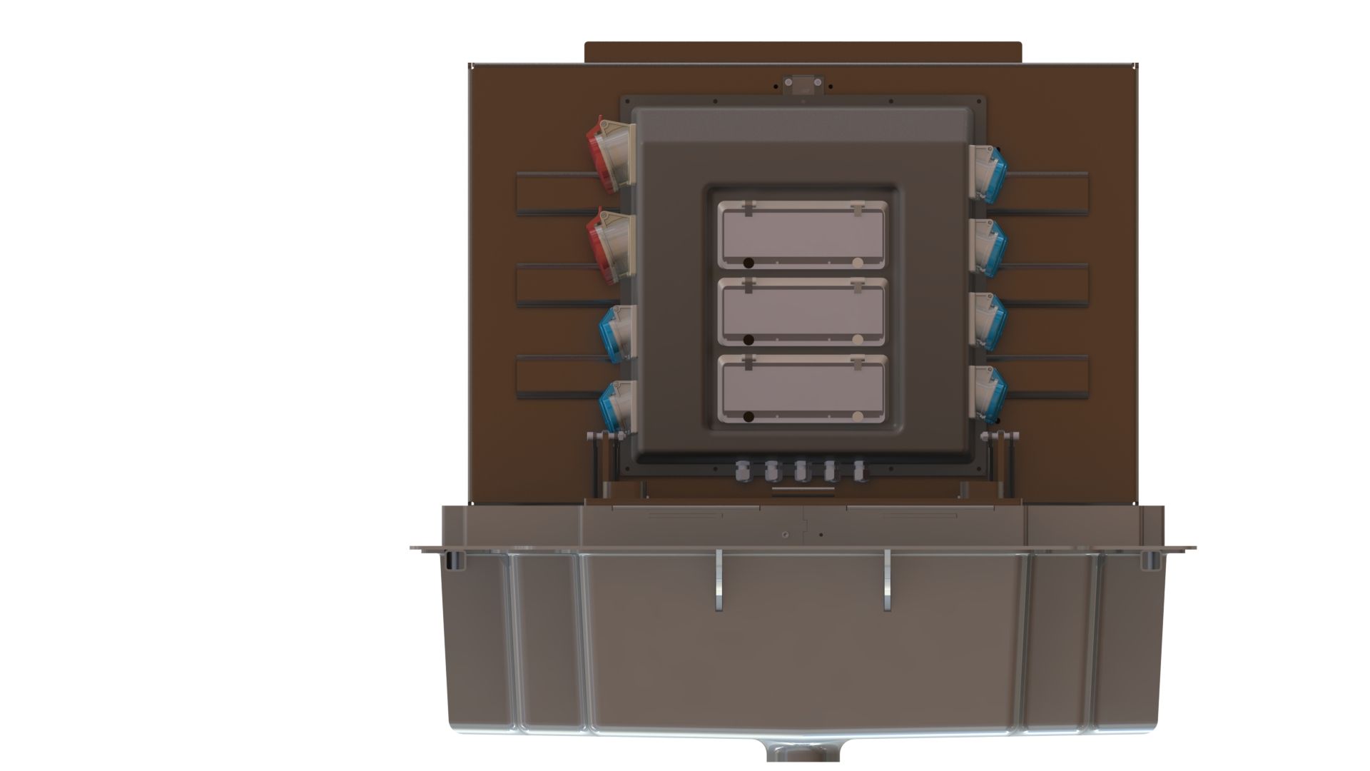 Borne d'énergie escamotable EDR PRO+ - jusqu'à 16 prises 230V - résistante aux passages de poids lourds_1