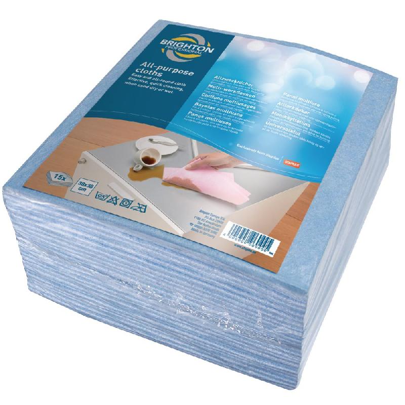 BRIGHTON PROFESSIONAL LOT DE 25 LINGETTES MULTI-USAGES - BLEU