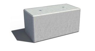 BSF_100 - Bloc béton empilable type Lego - Bühler Fils - Longueur 100 cm - 2 connecteurs négatifs et 2 ancrages filetés_0