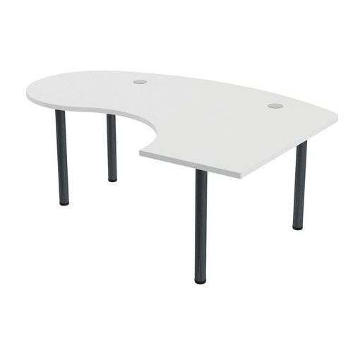 BUREAU TUBO COMPACT DROITE ACCUEIL 200 X 140 CM BLANC ANTHRACITE - MBA