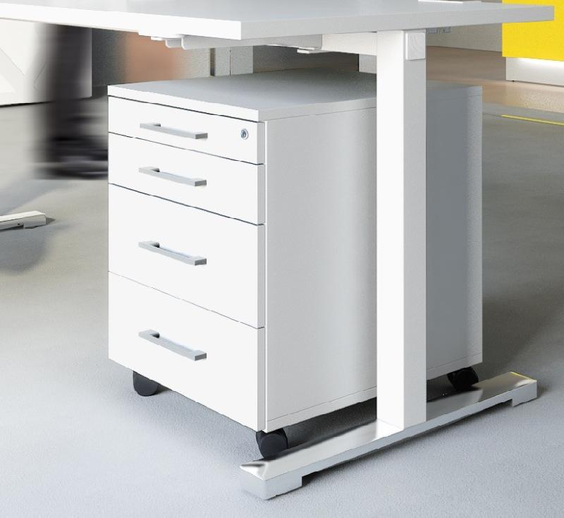 Caisson mobile 3 tiroirs série Pro - MDD - Blanc_0