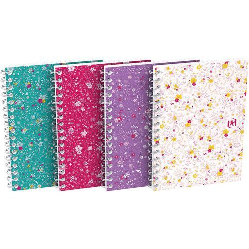 CARNET FLOWERS SPIRALE A6 100 PAGES 90G QUADRILLÉ 5MM - OXFORD