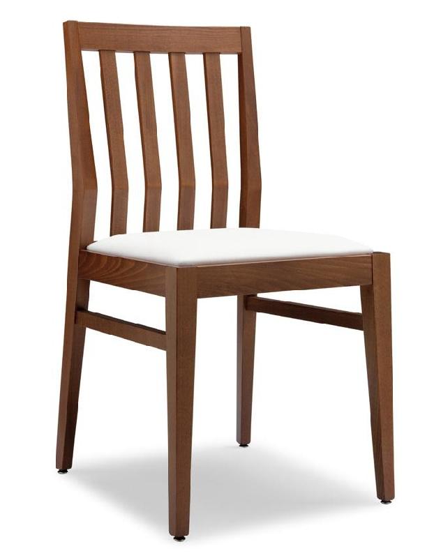 Chaise Meriva - assise rembourrée - dossier en bois_0