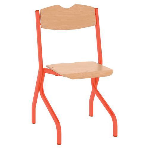 CHAISE TIM AST - T6 - PIÈTEMENT ACIER - HÊTRE NATUREL/ORANGE 2004 - RODET