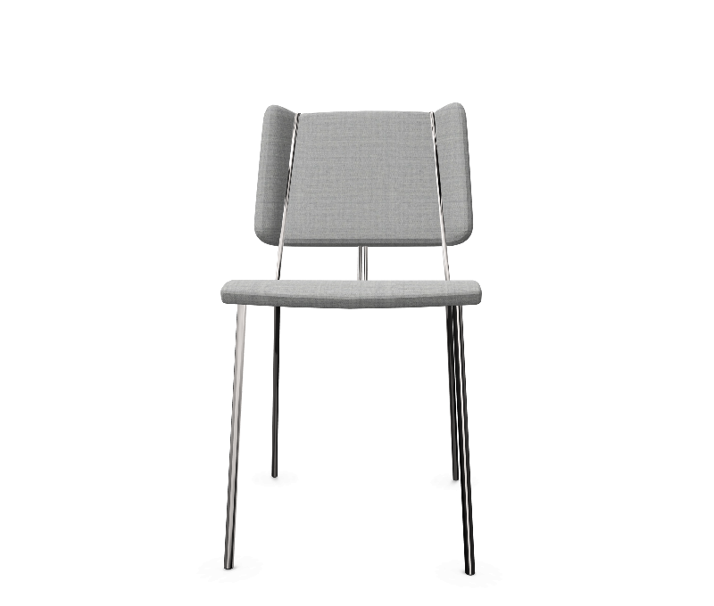 Chaise visiteur tapissée Frankie - Gris_0