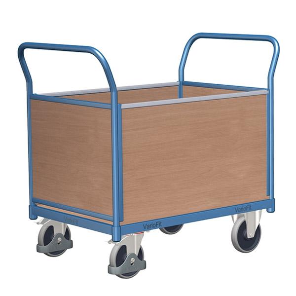 Chariot bois 4 côtés - plateforme multi-usages - charge 400kg - roues Ø200mm - panneaux démontables_0